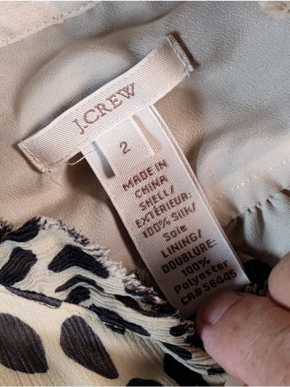 J Crew 100% Silk Cheetah Print Blouse Natasha Wildcat Sleeveless Lined Size 2 - Picture 3 of 6